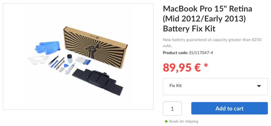 Ifixit MacBook Pro Retina Battery Fix Kit